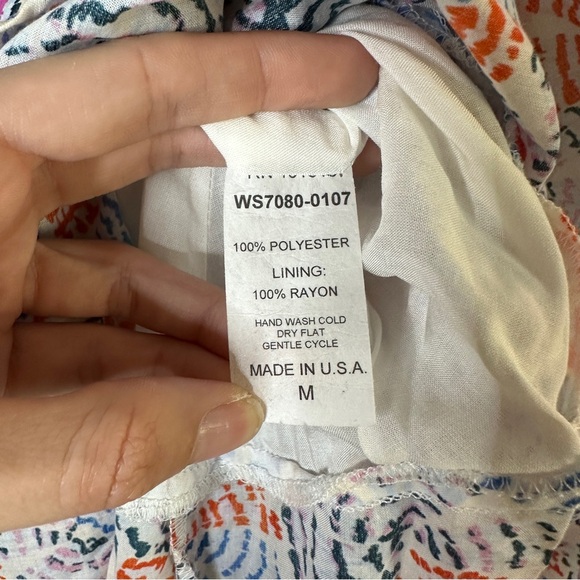 WILLA STORY white printed asymmetrical tiered ruffle Mia midi dress M NEW - Picture 6 of 10
